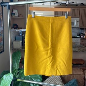 Jcrew yellow wool skirt